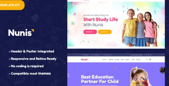 Nunis – Kindergarten Elementor Template Kit